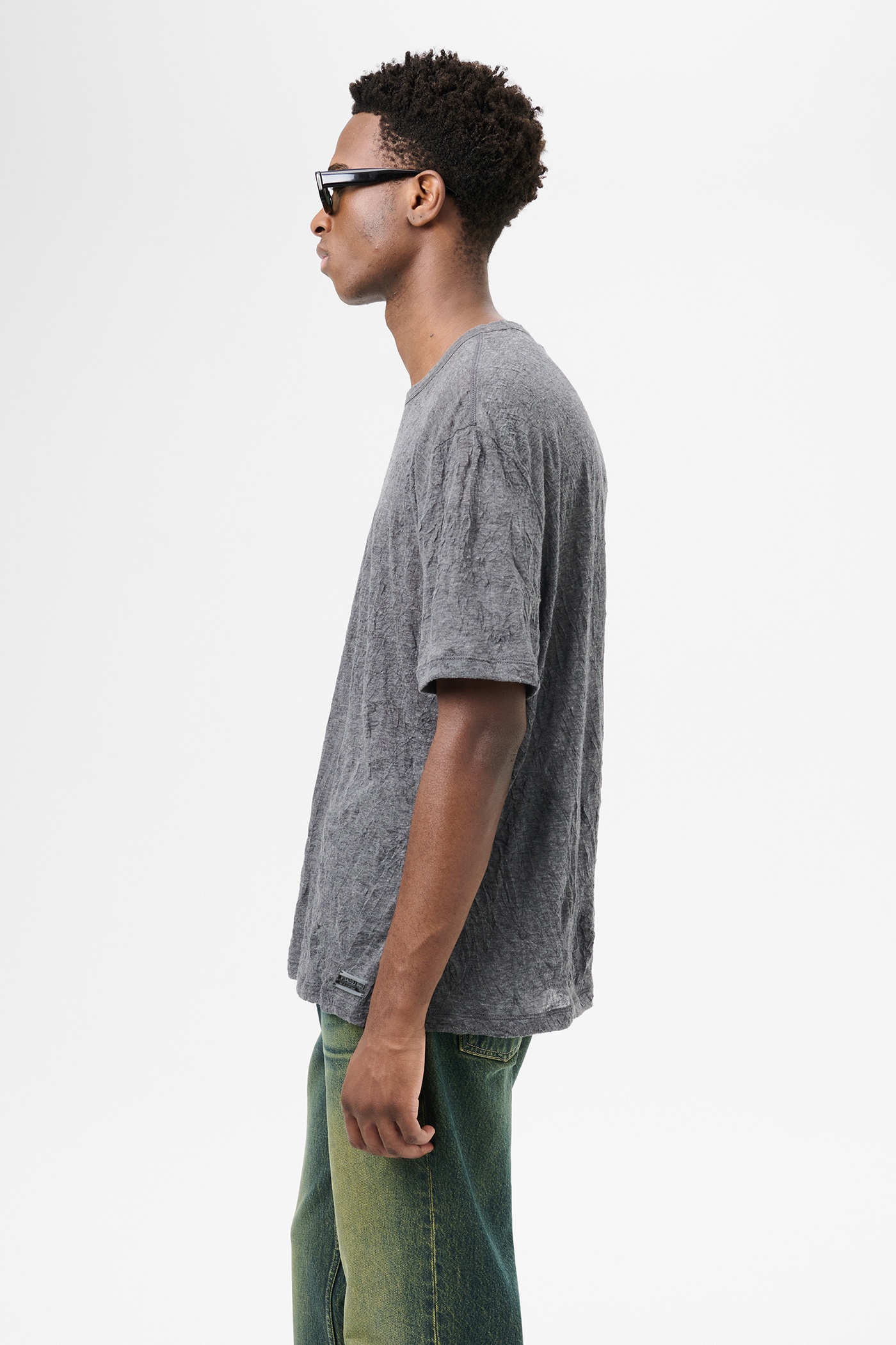 New Box T-shirt Anthracite Crinkle Guaze - 5