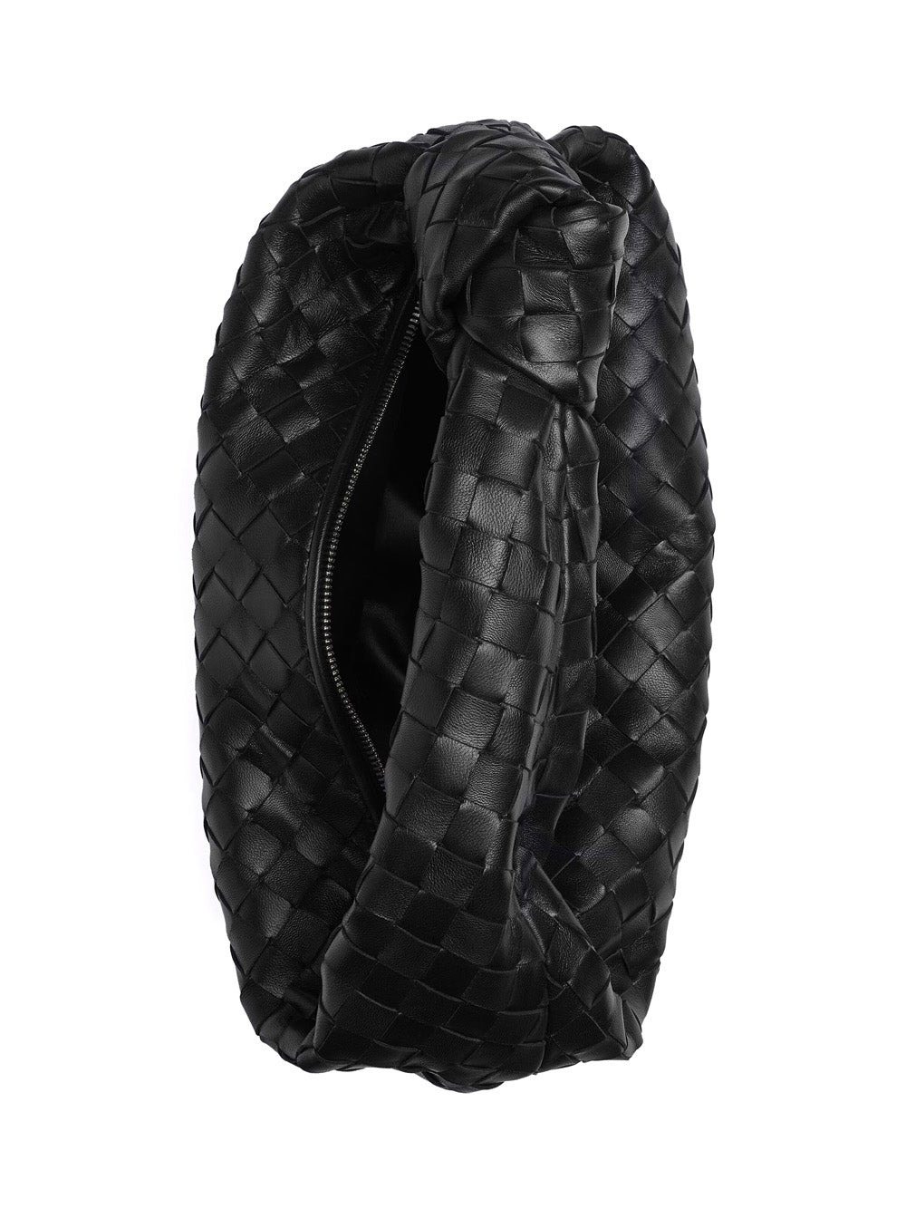 Bottega Veneta Women 'Jodie' Black Small Shoulder Bag With Knot Detail And Intrecciato Motif In Leat - 4