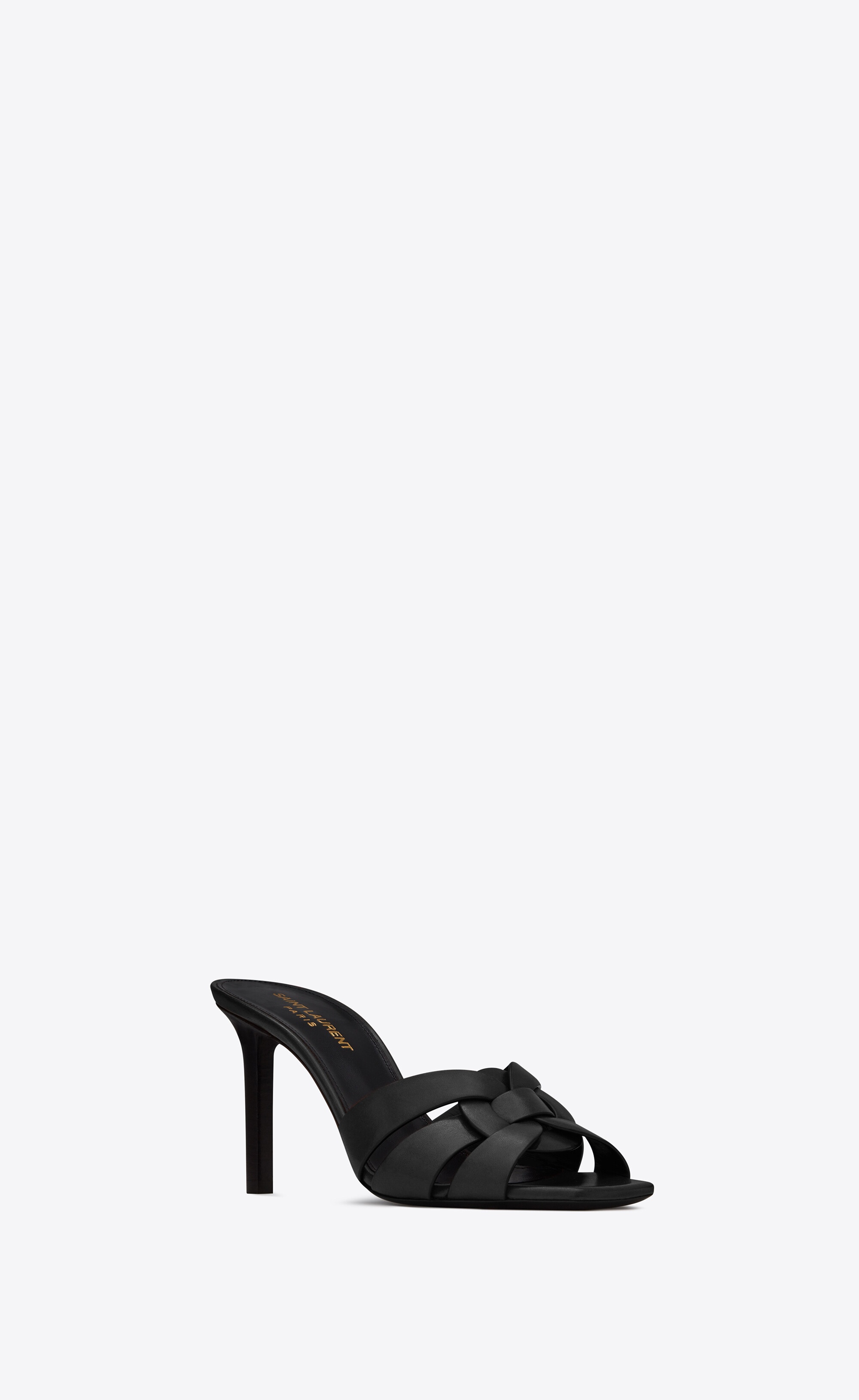 tribute heeled mules in smooth leather - 3