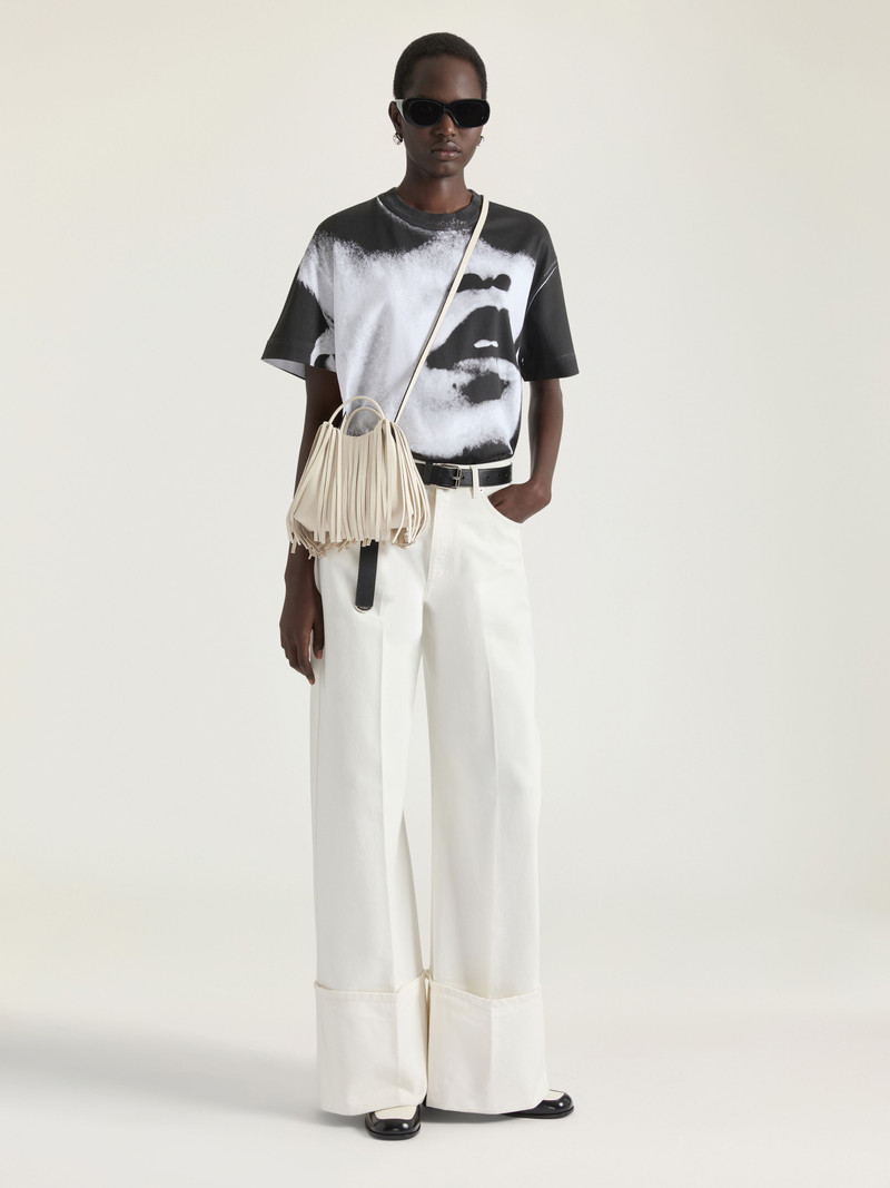 Givenchy NANO FACET BUCKET BAG IN LEATHER WITH FRINGES outlook