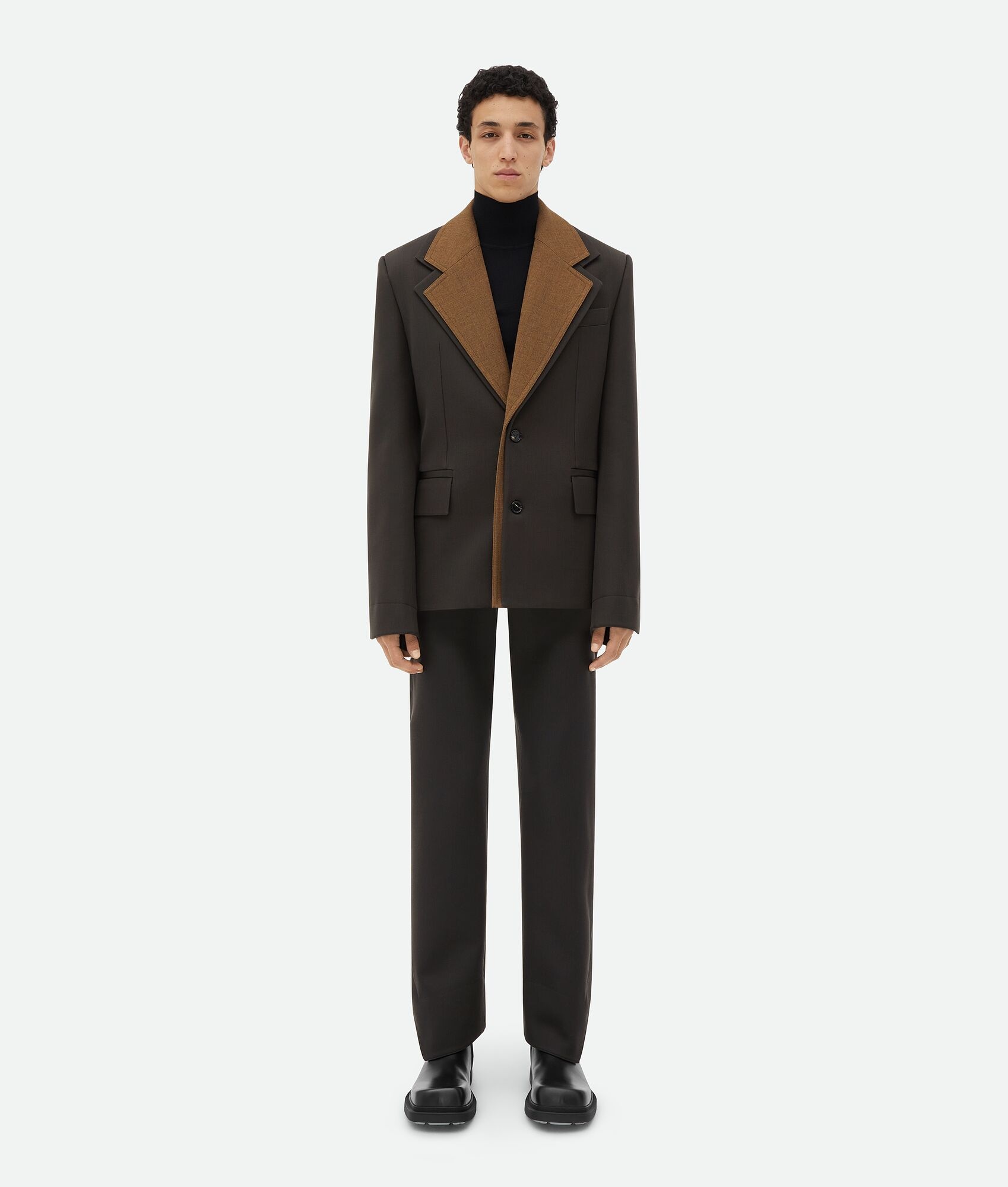 Curved Shape Wool Pants - 4