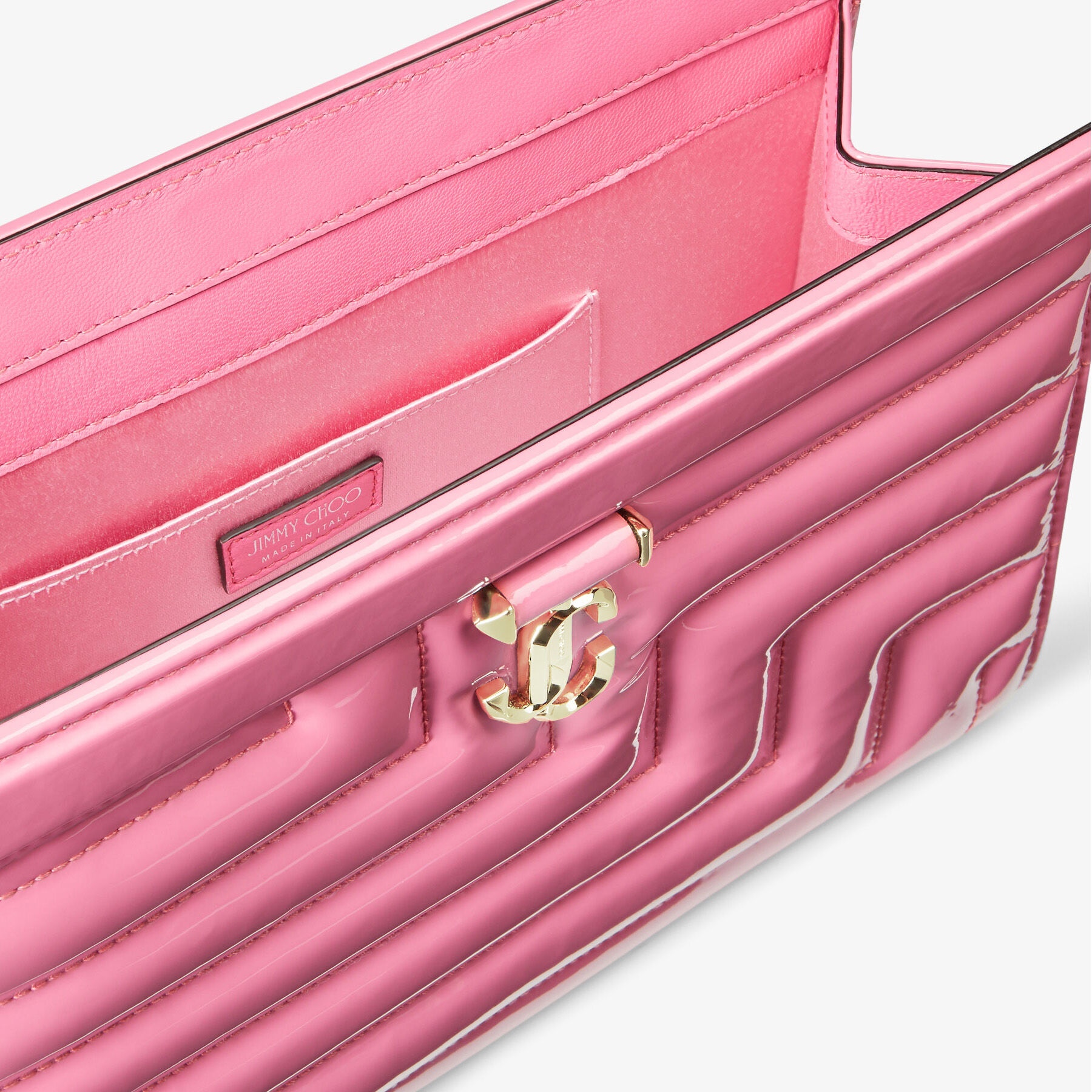 Varenne Avenue Pouch
Candy Pink Quilted Patent Pouch - 6