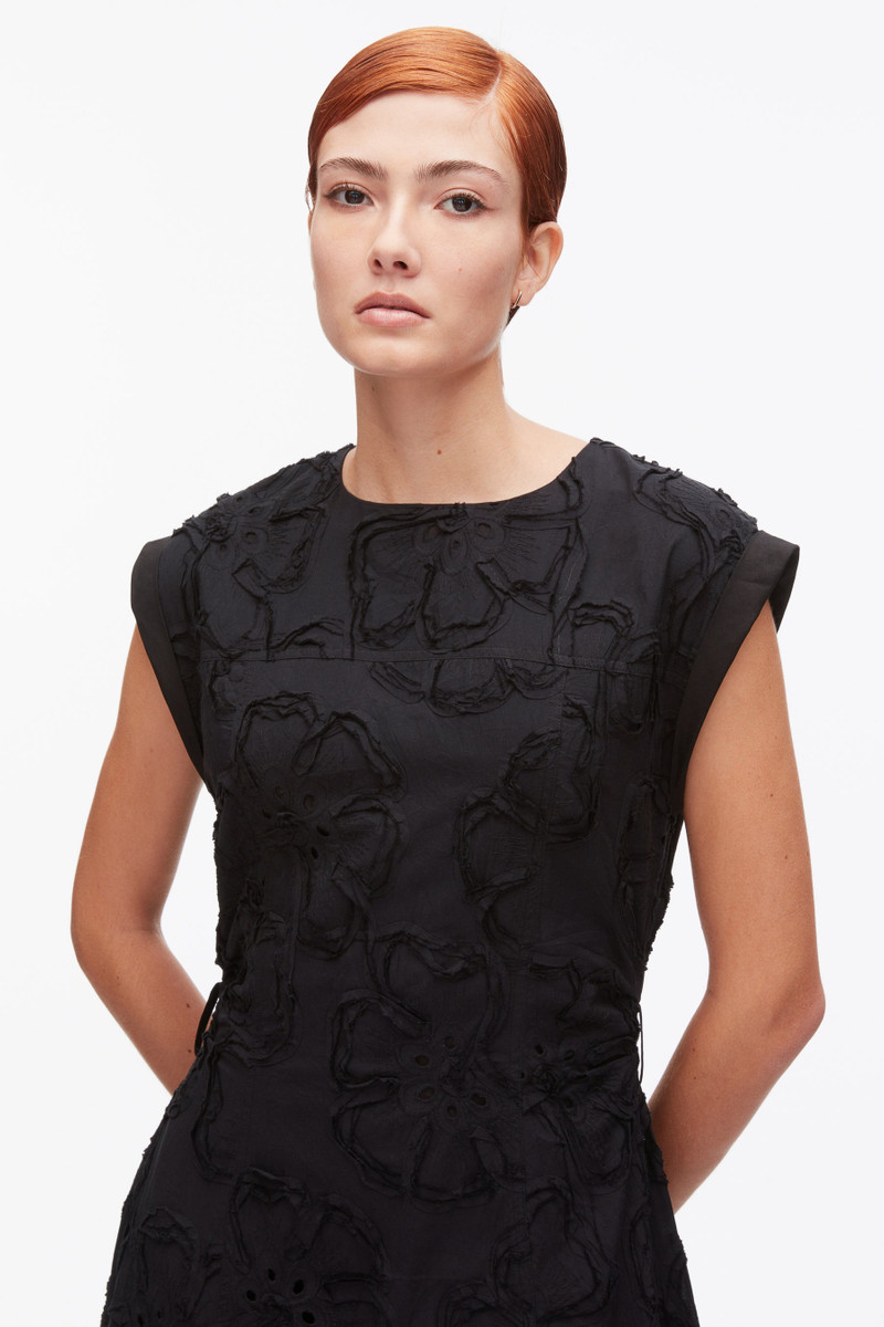 Embroidered Belted Midi Dress with Handkerchief Hem 5
