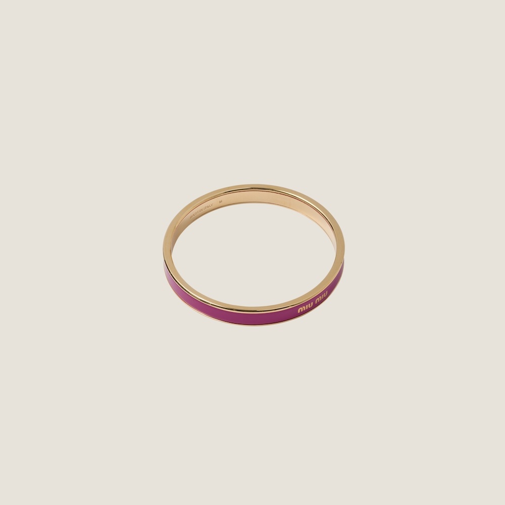 Enameled metal bangle bracelet - 3