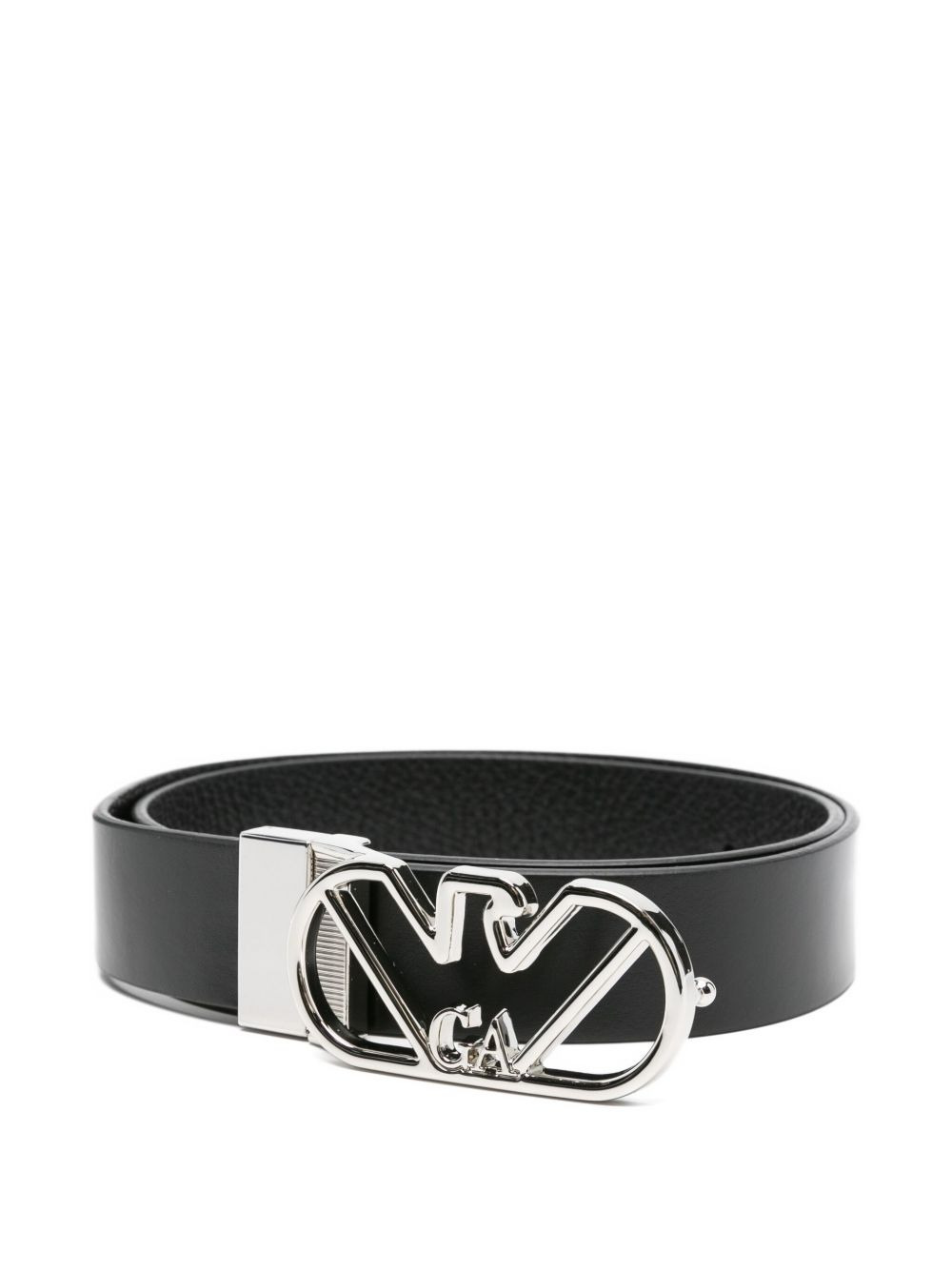 logo-buckle leather belt - 1