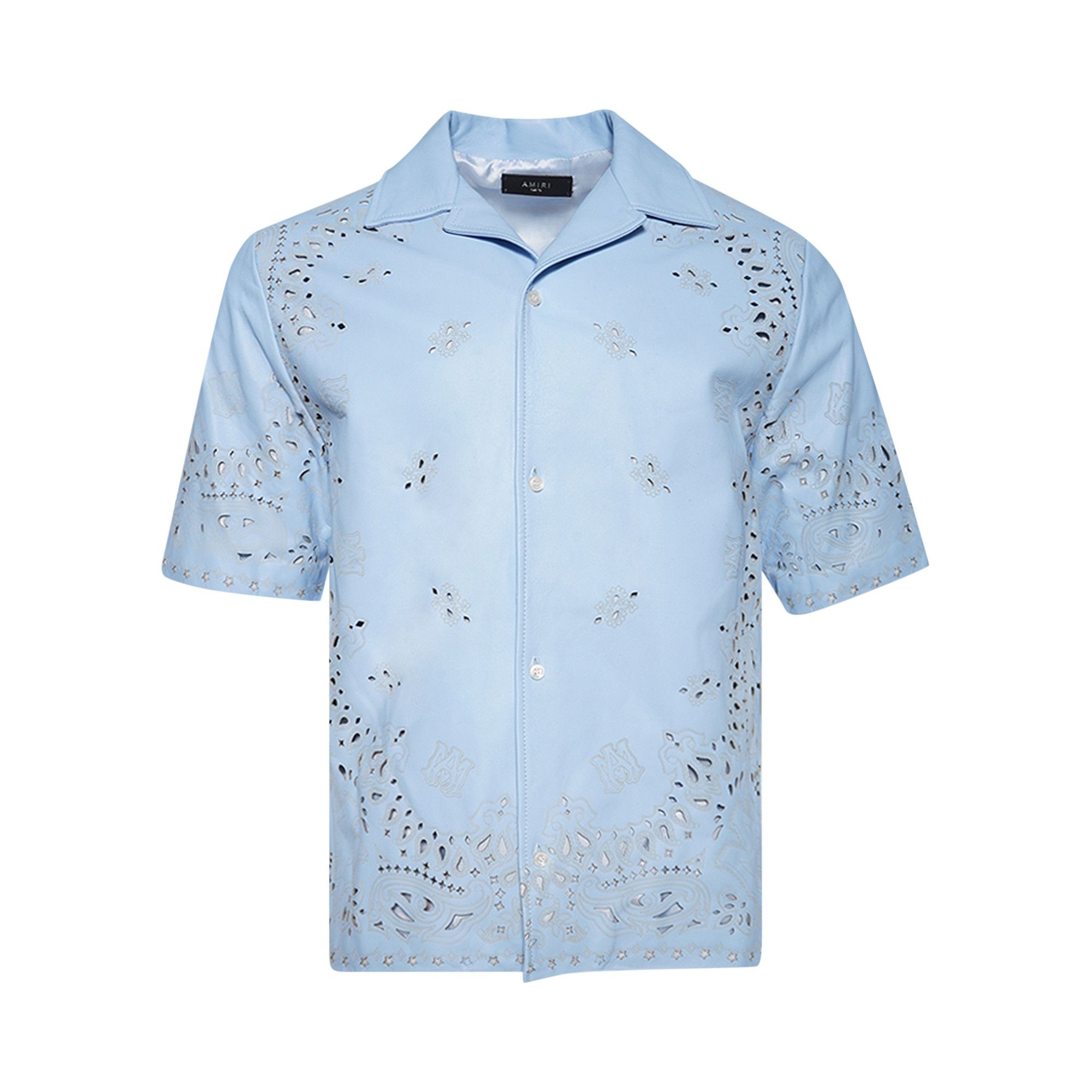 Amiri Bandana Laser Camp Shirt 'Cerulean' - 1