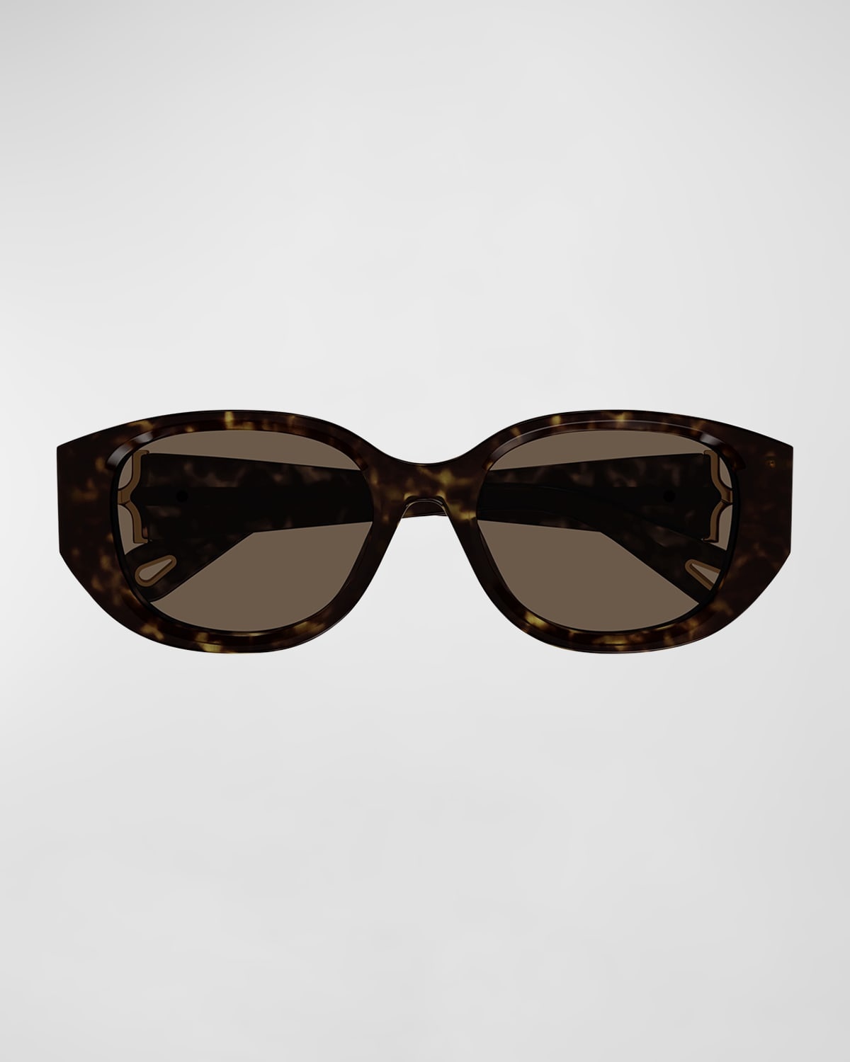 Logo Beveled Acetate Round Sunglasses - 3