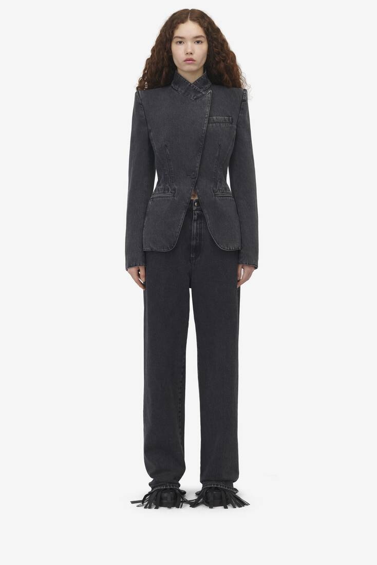 Twisted Spliced Denim Jacket - 3
