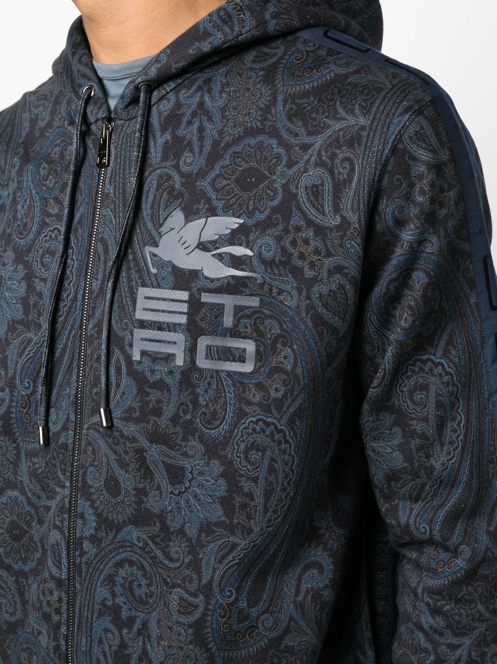 logo-print paisley hoodie - 5