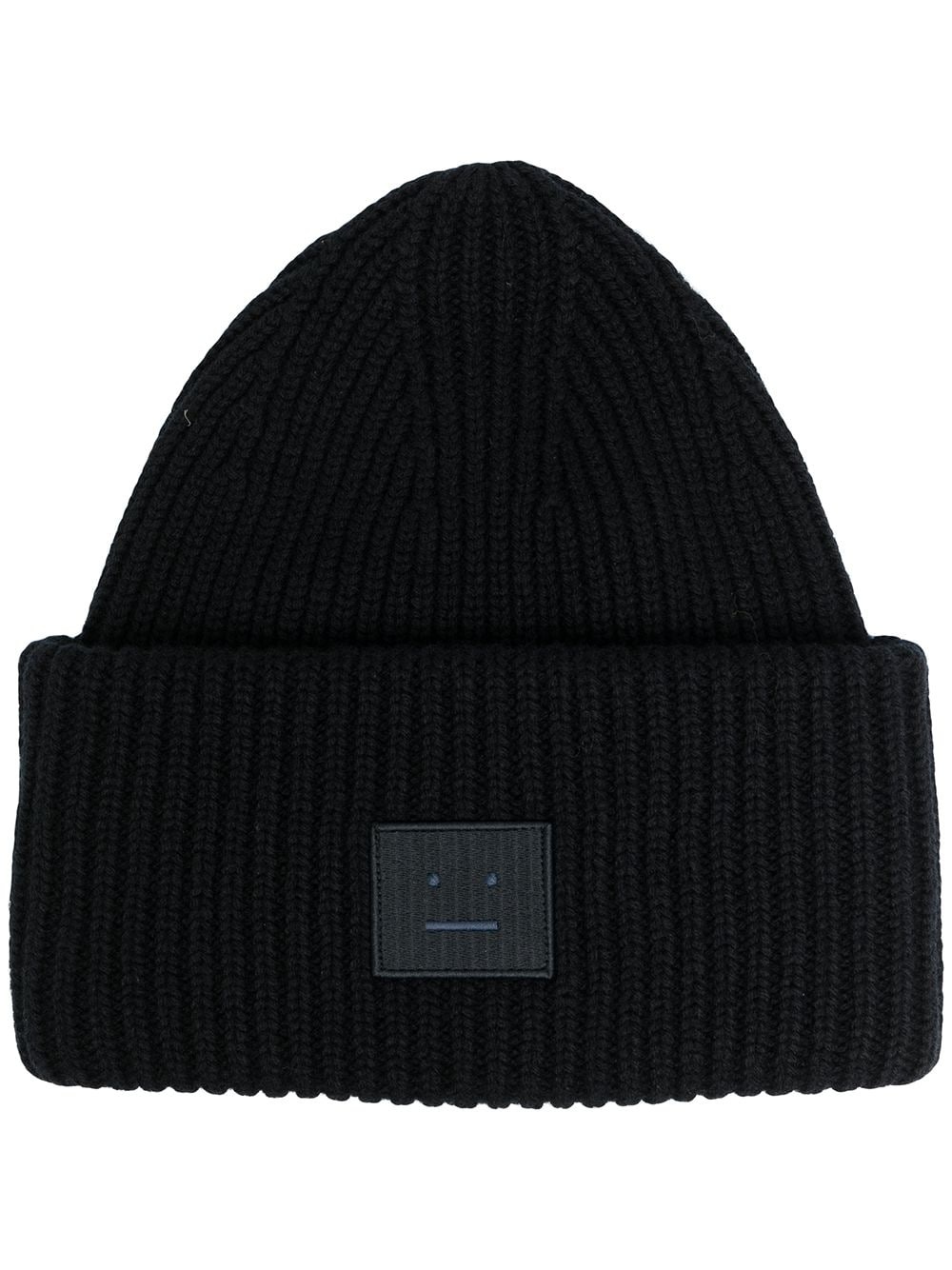 Face patch ribbed beanie - 1
