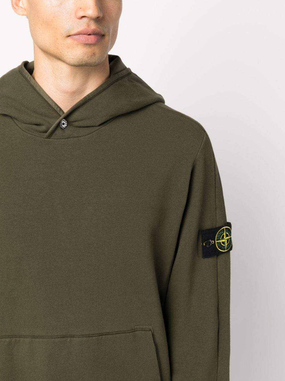 logo-patch cotton hoodie - 5