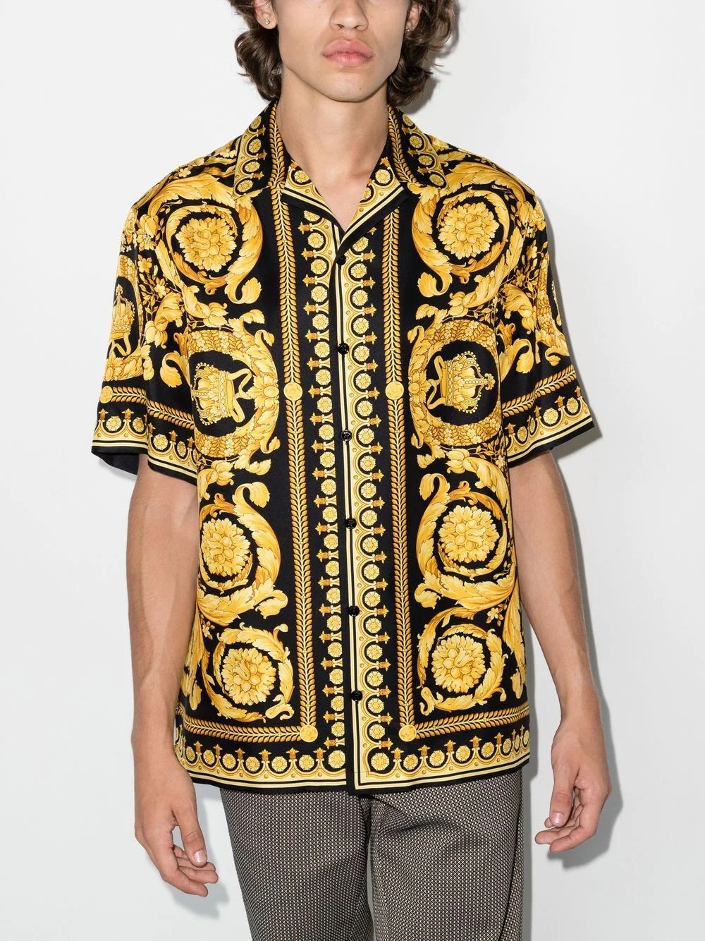 Barocco print silk shirt - 2