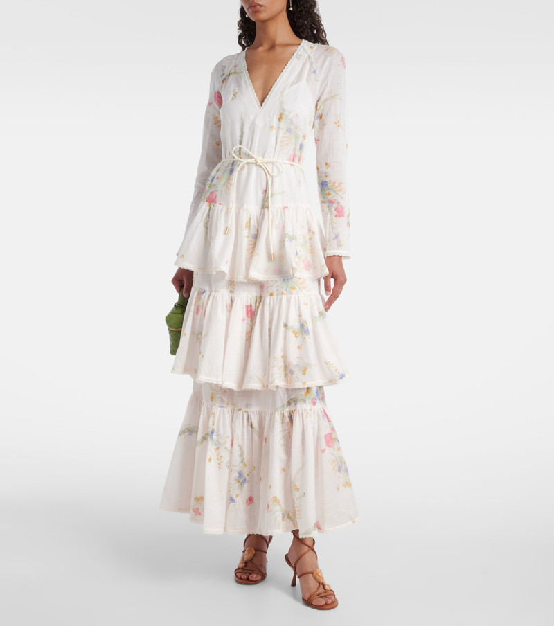 Zimmermann Lucky floral tiered cotton maxi dress outlook
