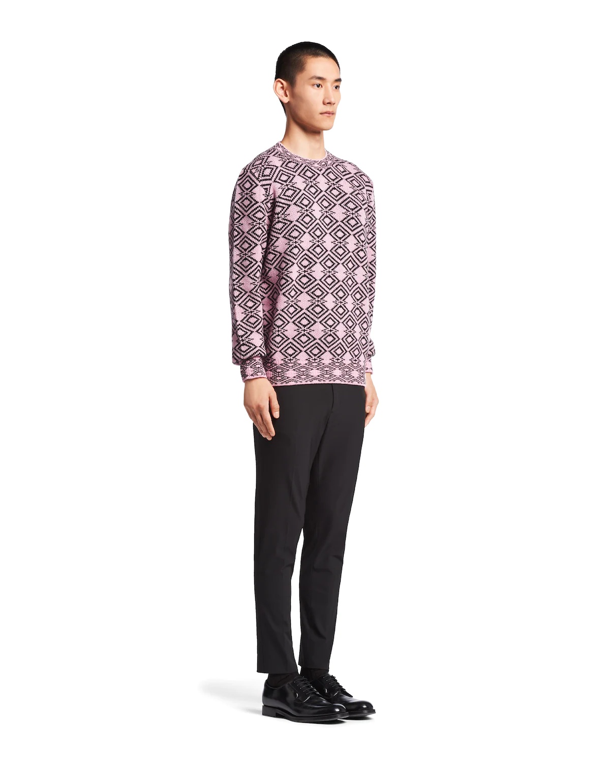 Wool and cashmere jacquard crew-neck sweater - 3