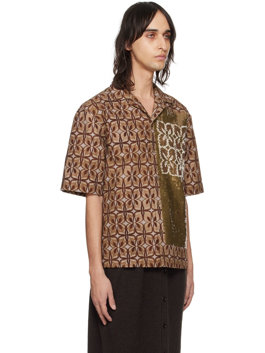 Brown Sequin Shirt - 2