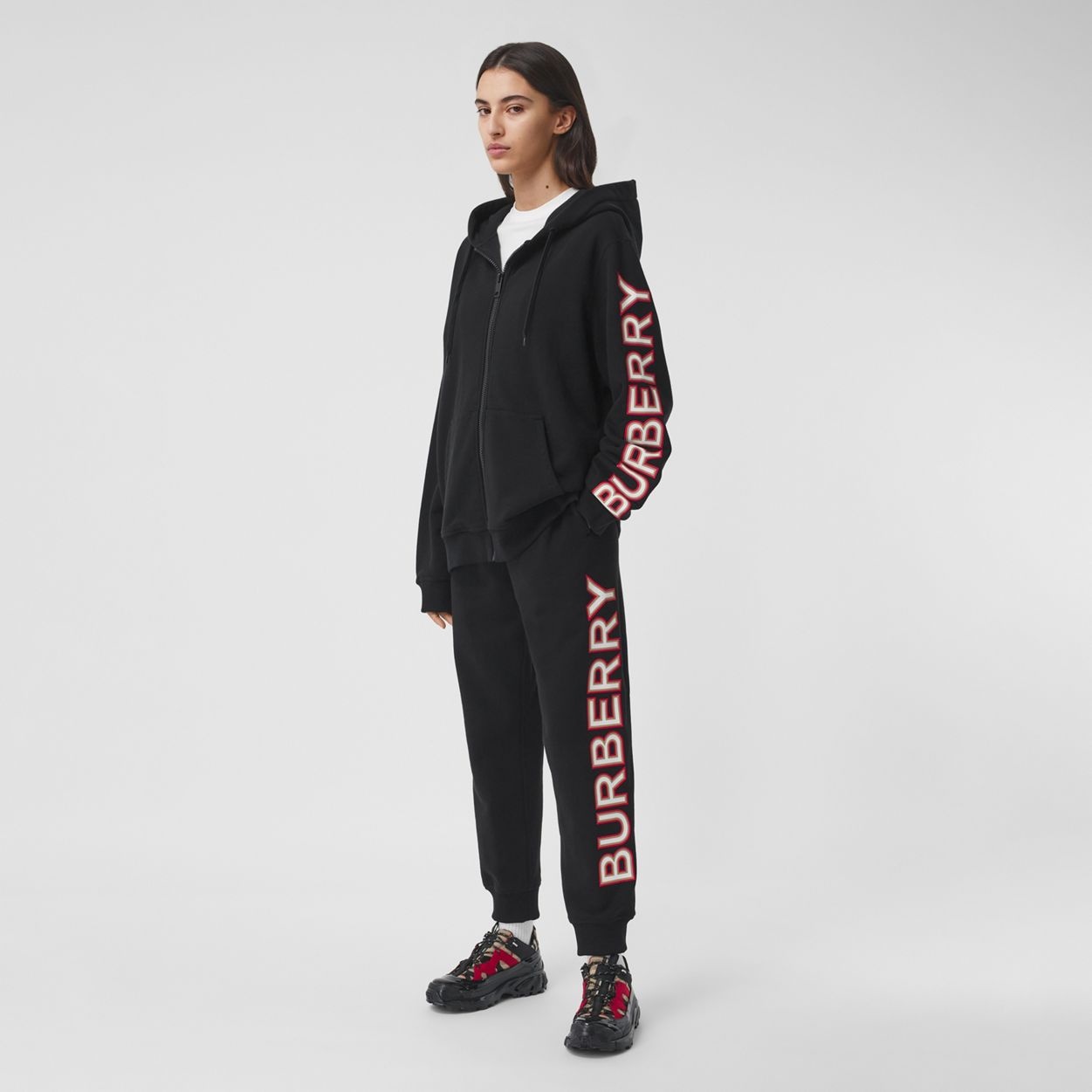 Logo Print Cotton Oversized Hooded Top - 5