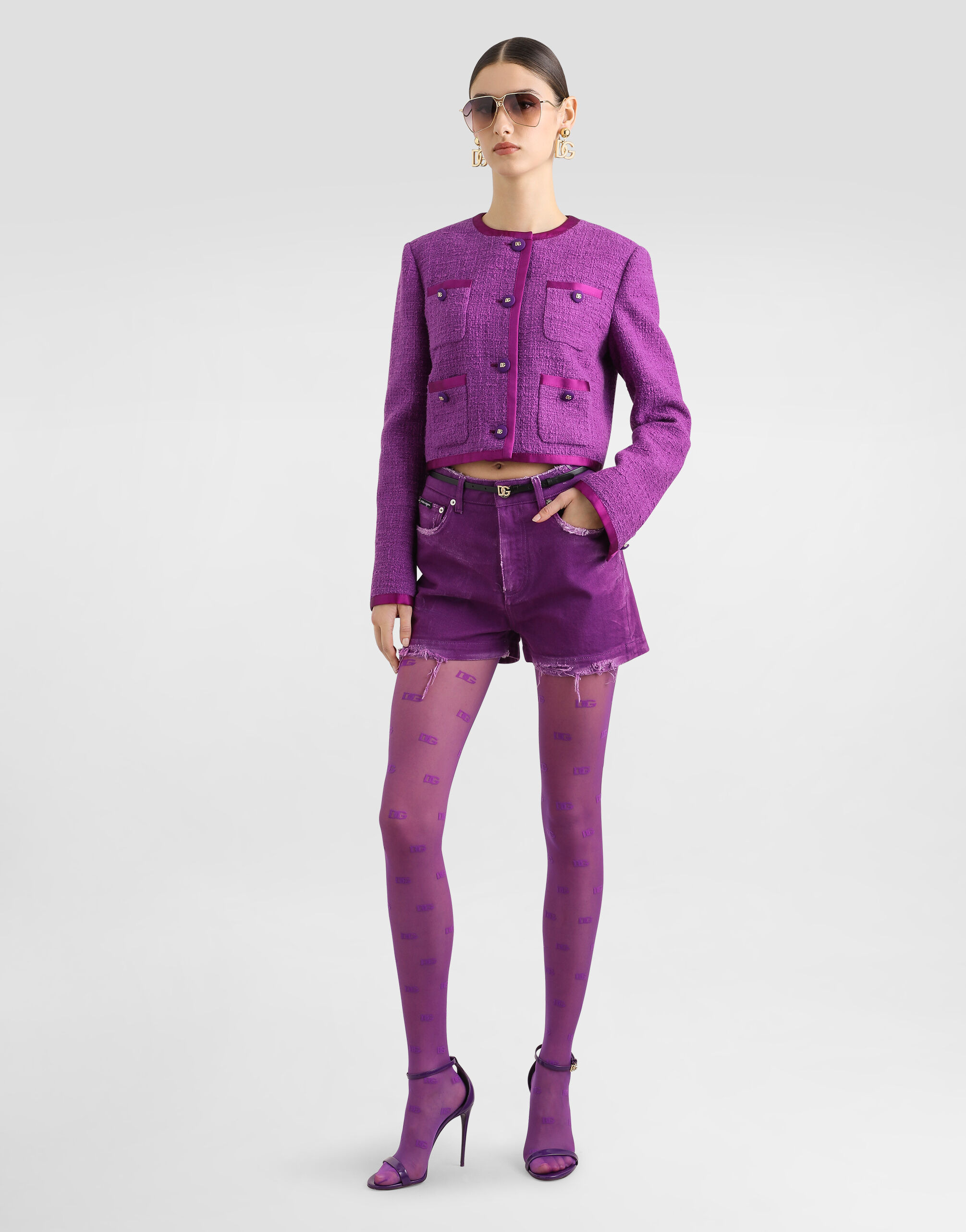 Single-breasted jacket in rachel tweed - 4