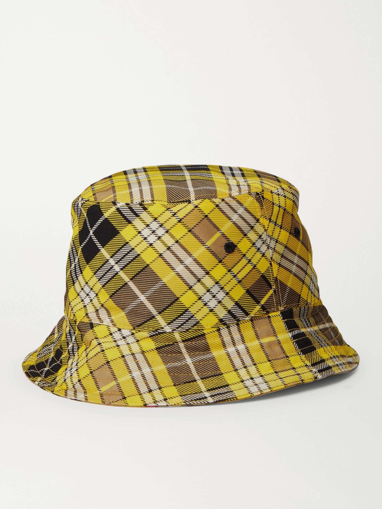 Checked Cotton-Canvas Bucket Hat - 4