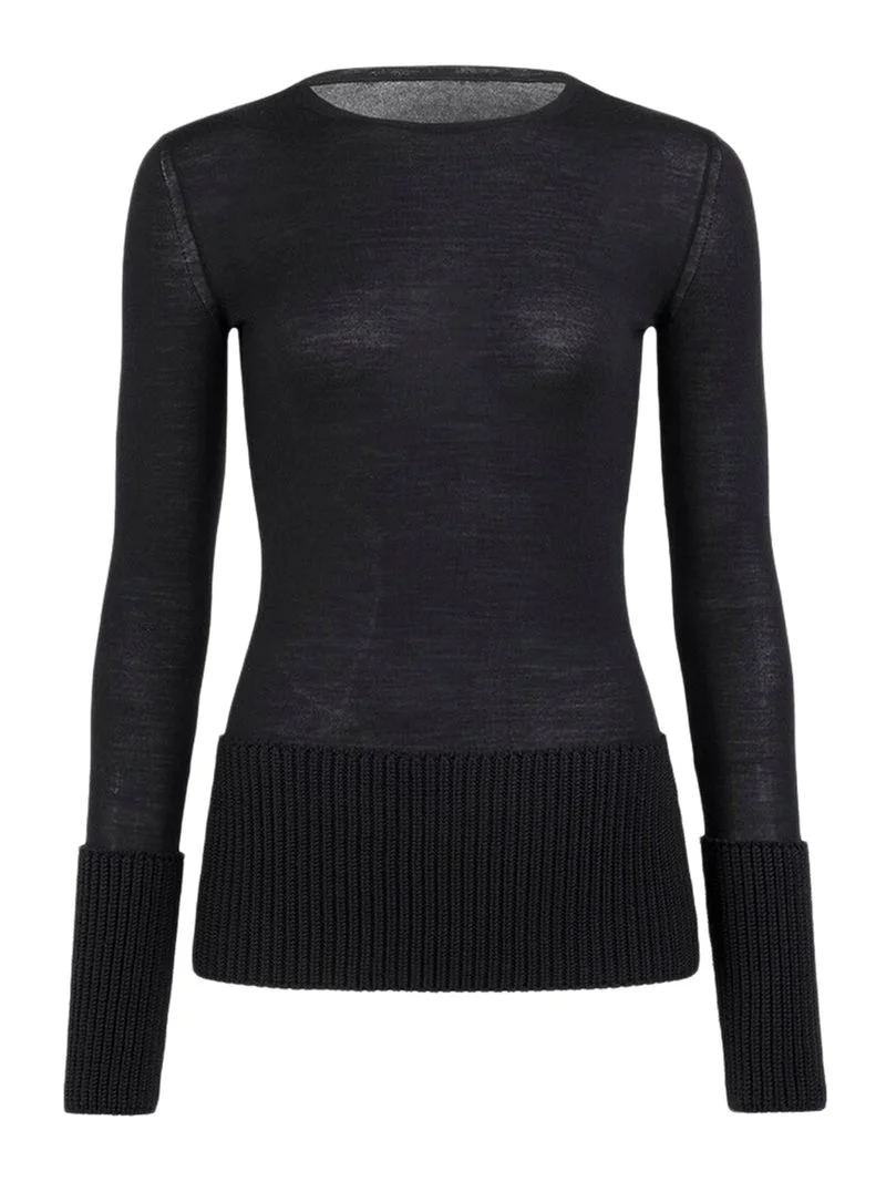 Alaia Women Crew Neck Top In Merino - 1