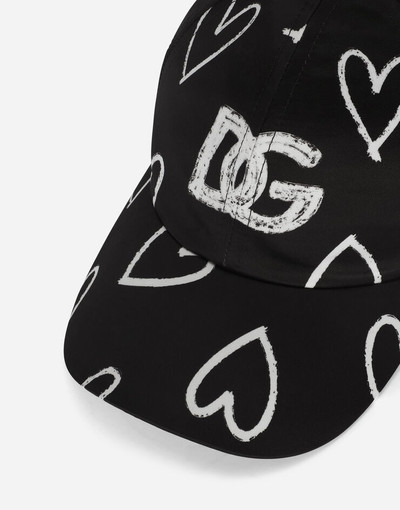 Dolce & Gabbana Satin baseball cap with DG heart print outlook