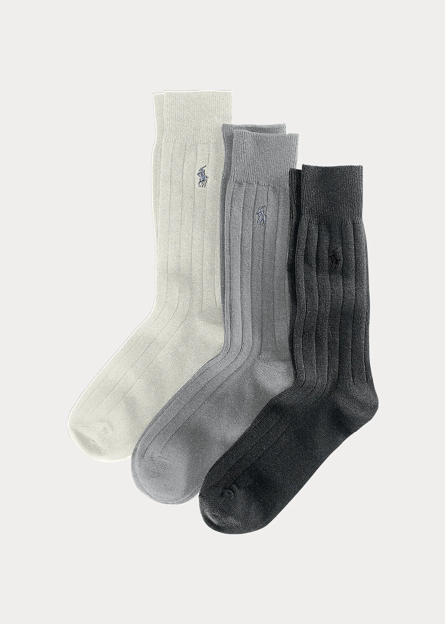 Ribbed Cotton-Blend Trouser Sock 3-Pack - 1