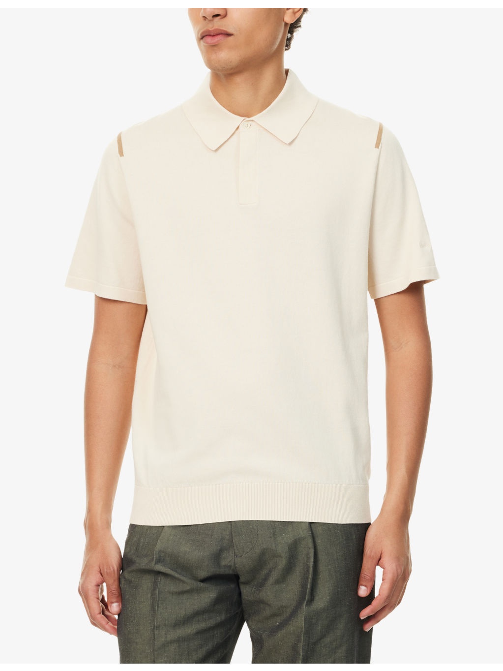 Short-Sleeve Knitted Cotton Polo Shirt - 3