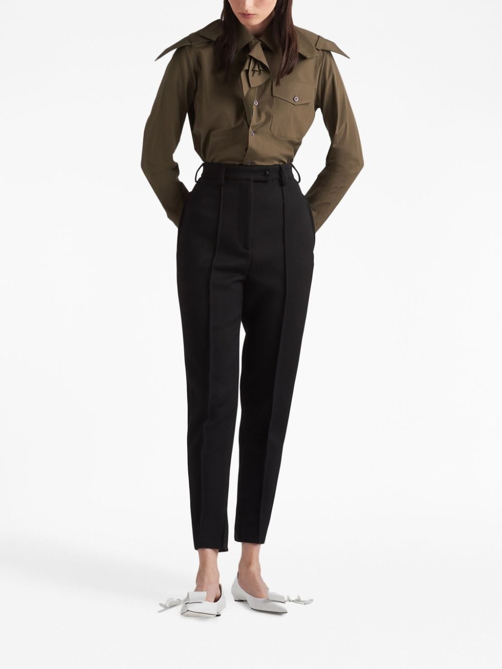 logo-plaque poplin shirt - 2