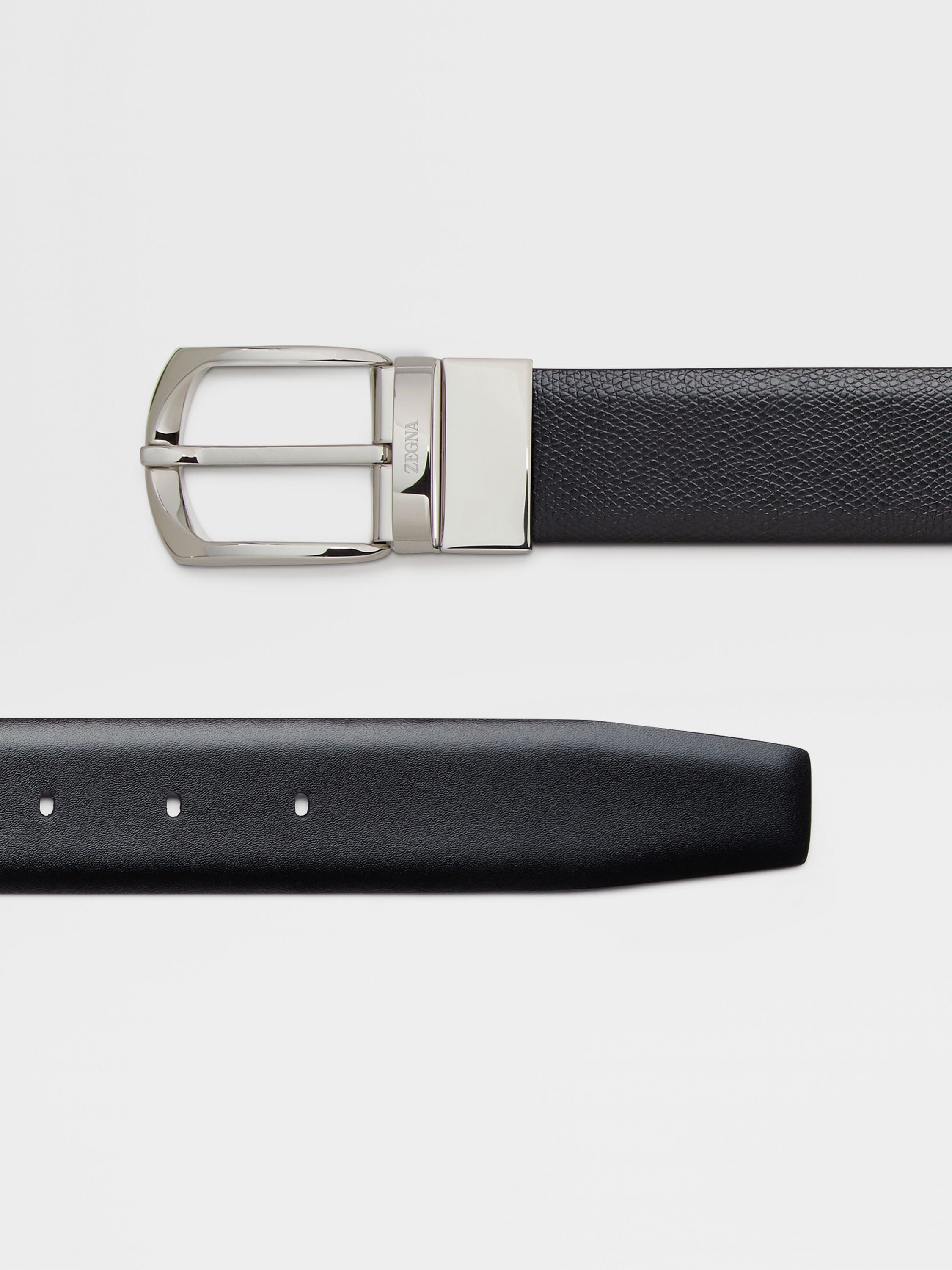 BLACK REVERSIBLE LEATHER BELT - 2