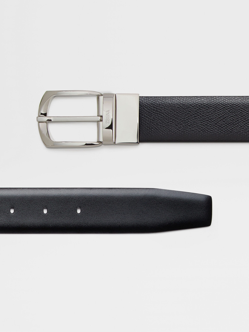 ZEGNA BLACK REVERSIBLE LEATHER BELT outlook