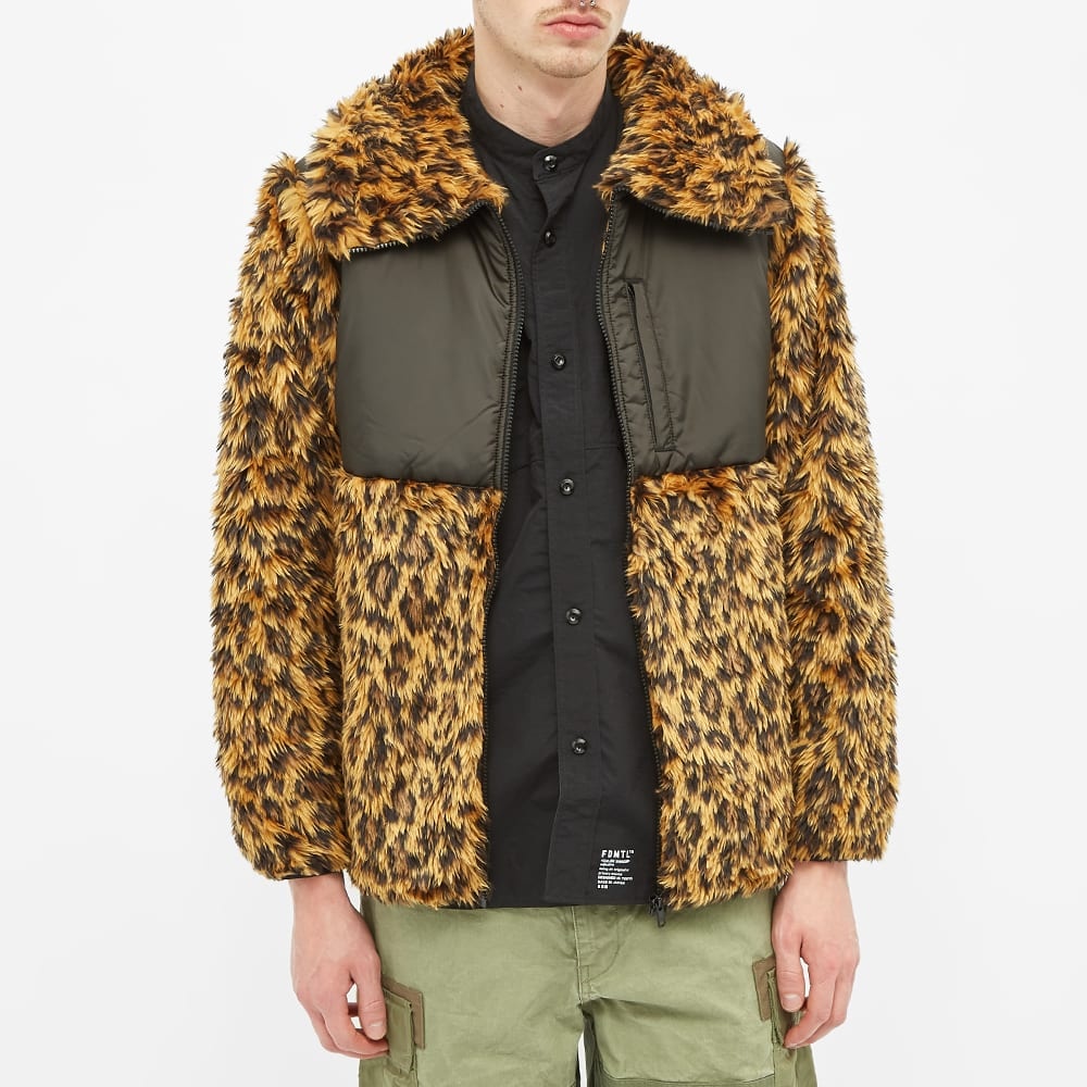 CLOT Leapard Print Faux Fur Puffer Jacket - 4