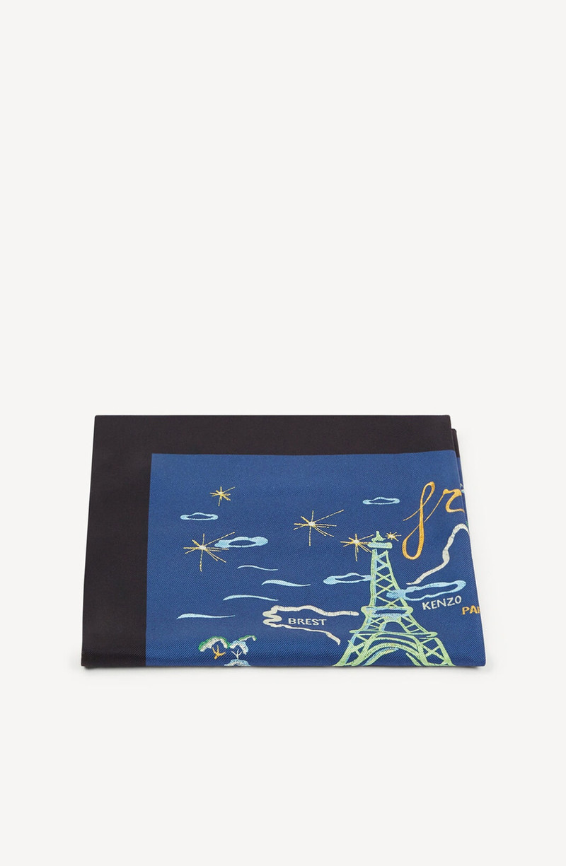 'France-Japan' silk square scarf 3