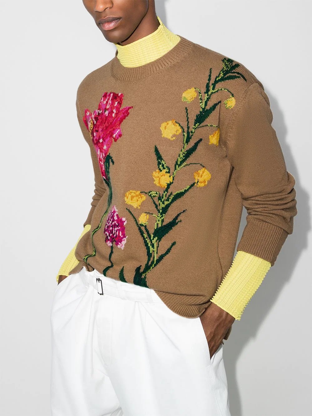 floral intarsia knit jumper - 2