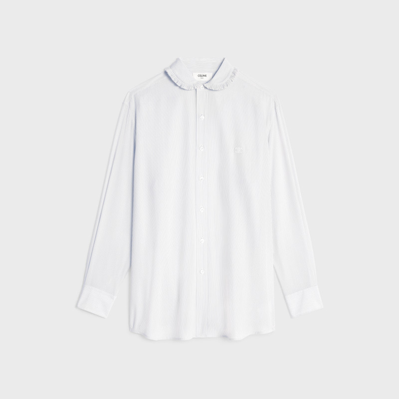 boyfriend shirt in striped silk fabric 1