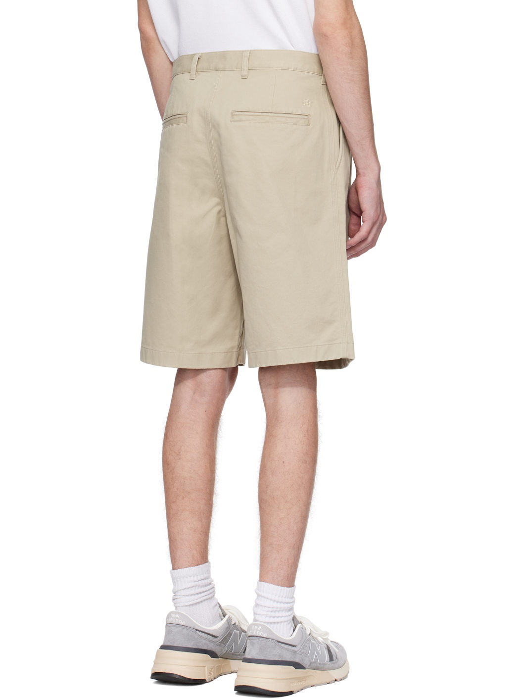 Beige Cotton Chino Sophomore Relaxed 10" Shorts - 3