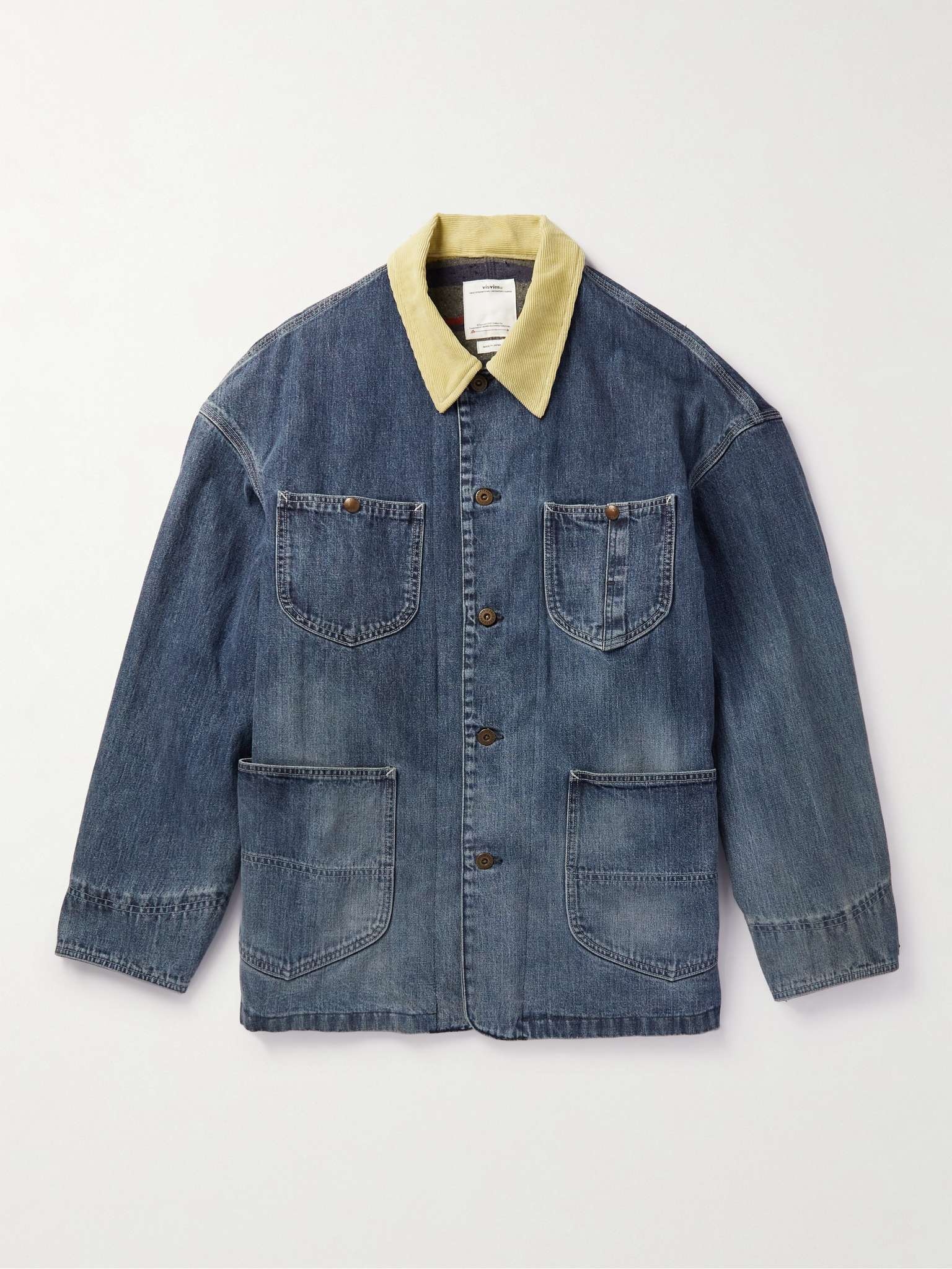 Social Sculpture Corduroy-Trimmed Denim Jacket - 1