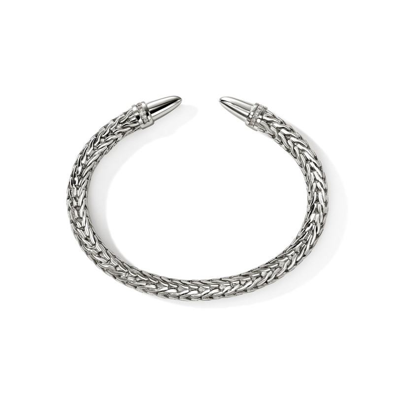 Spear 50 Flex Cuff, Sterling Silver, Diamonds 5