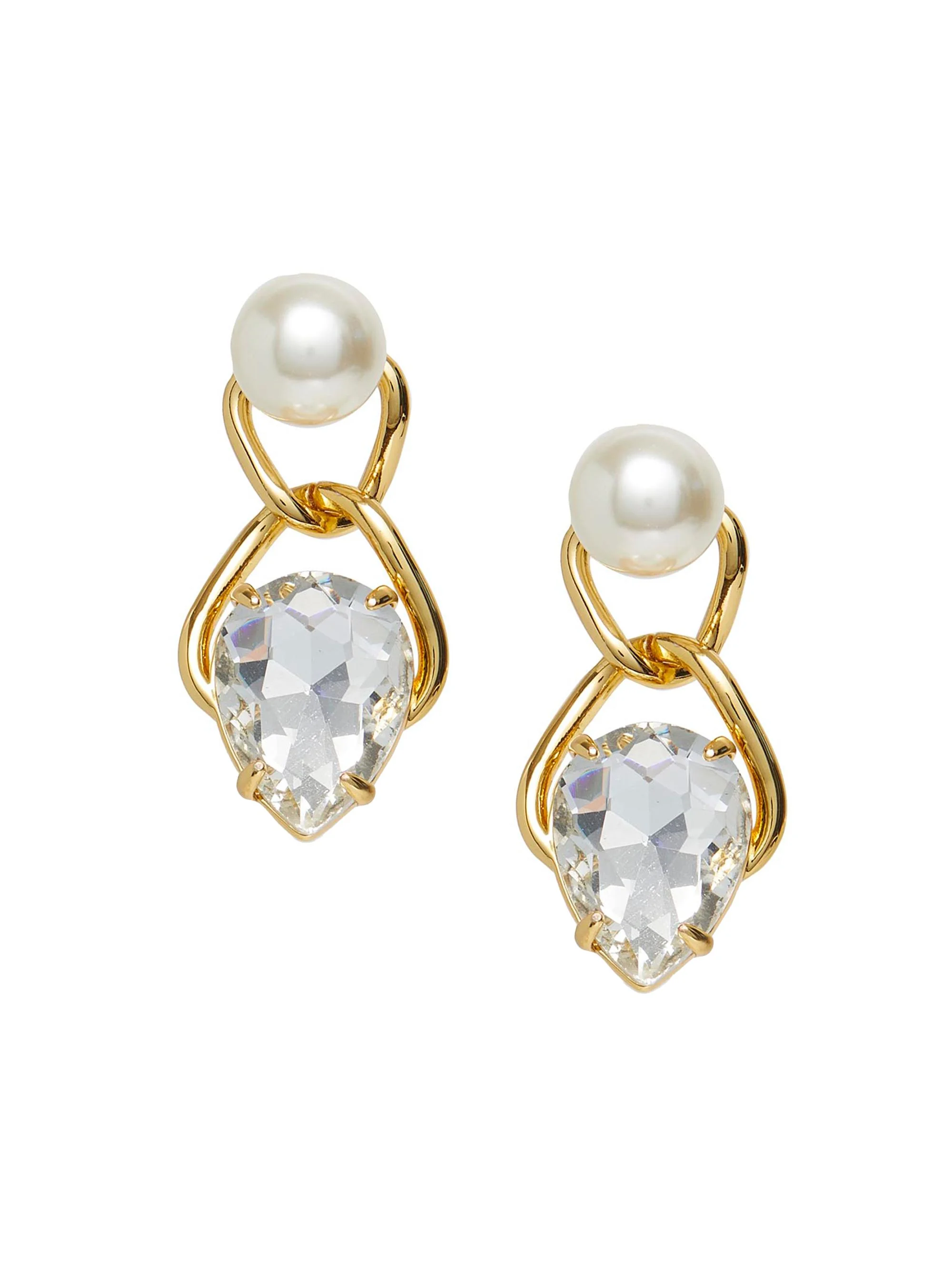 Women's Grecian Vessel 14K-Gold-Plated, Imitation Pearl & Glass Crystal Drop Earrings - Pearl - 1