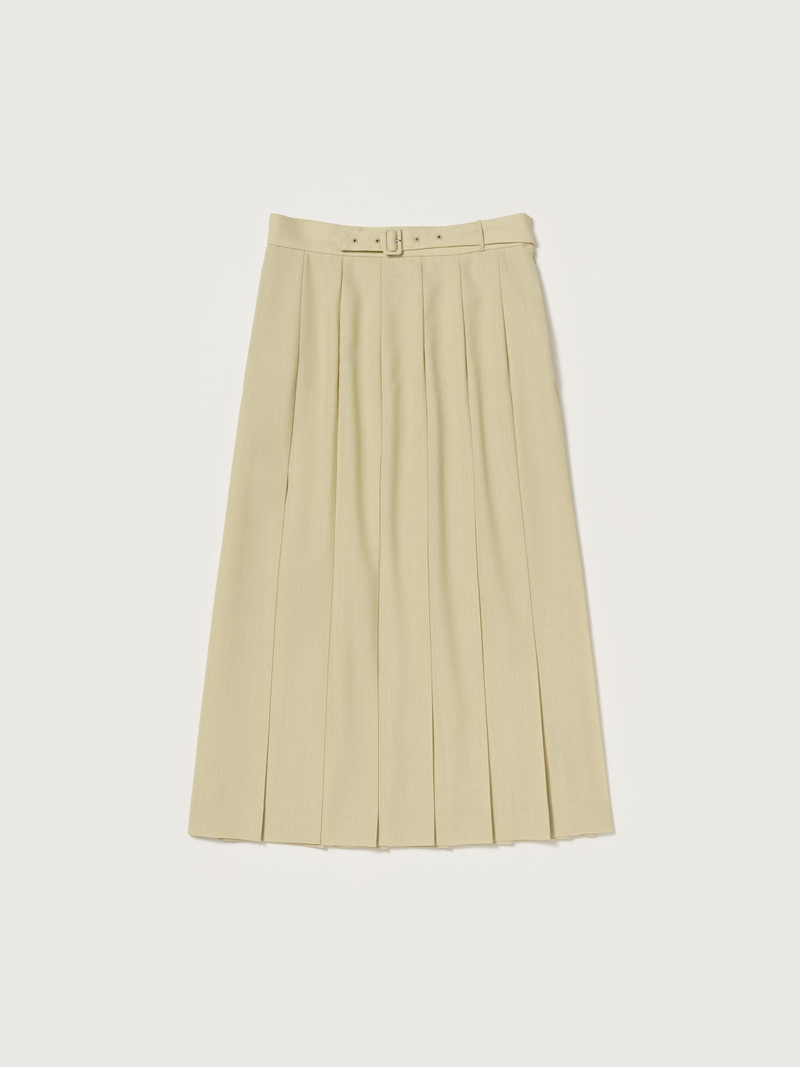 WOOL KID MOHAIR HOPSACK PLEATED SKIRT 1