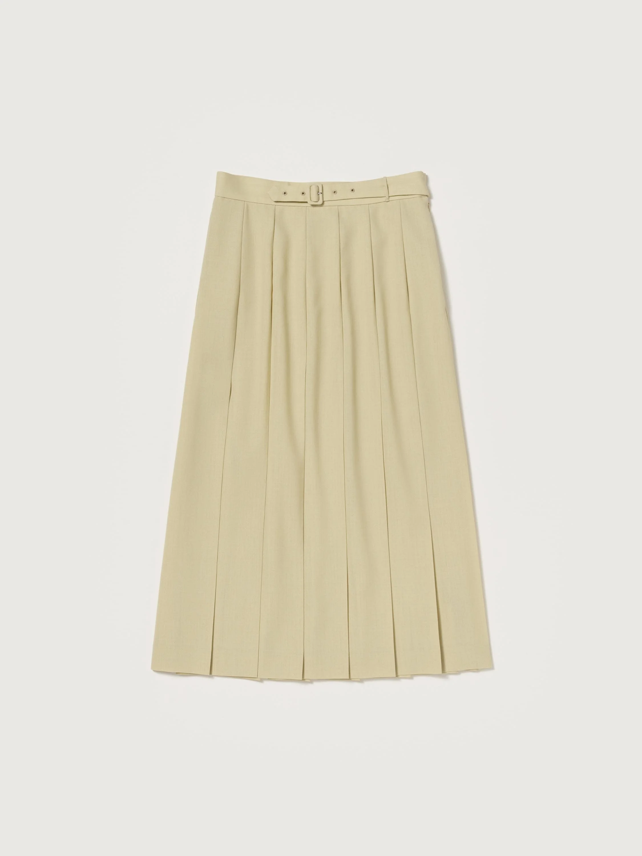 WOOL KID MOHAIR HOPSACK PLEATED SKIRT - 1