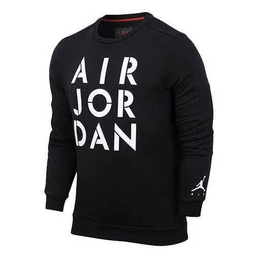 Air Jordan Alphabet Printing Round Neck Black CK1355-010 - 1