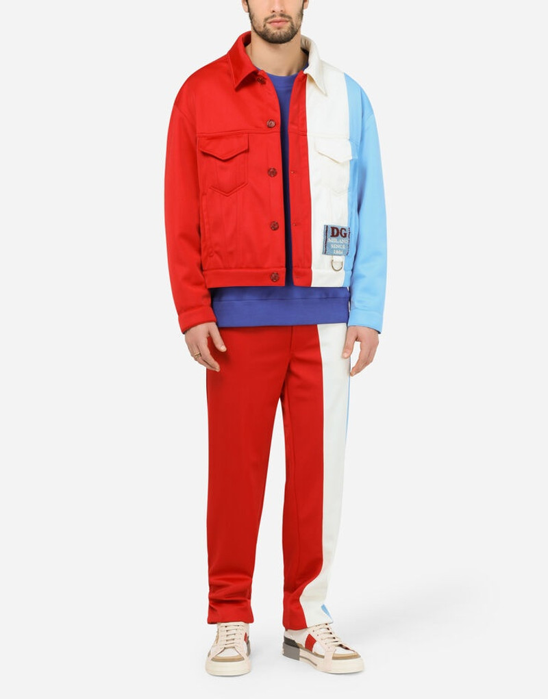 Patchwork jogging pants with patch embellishment 6