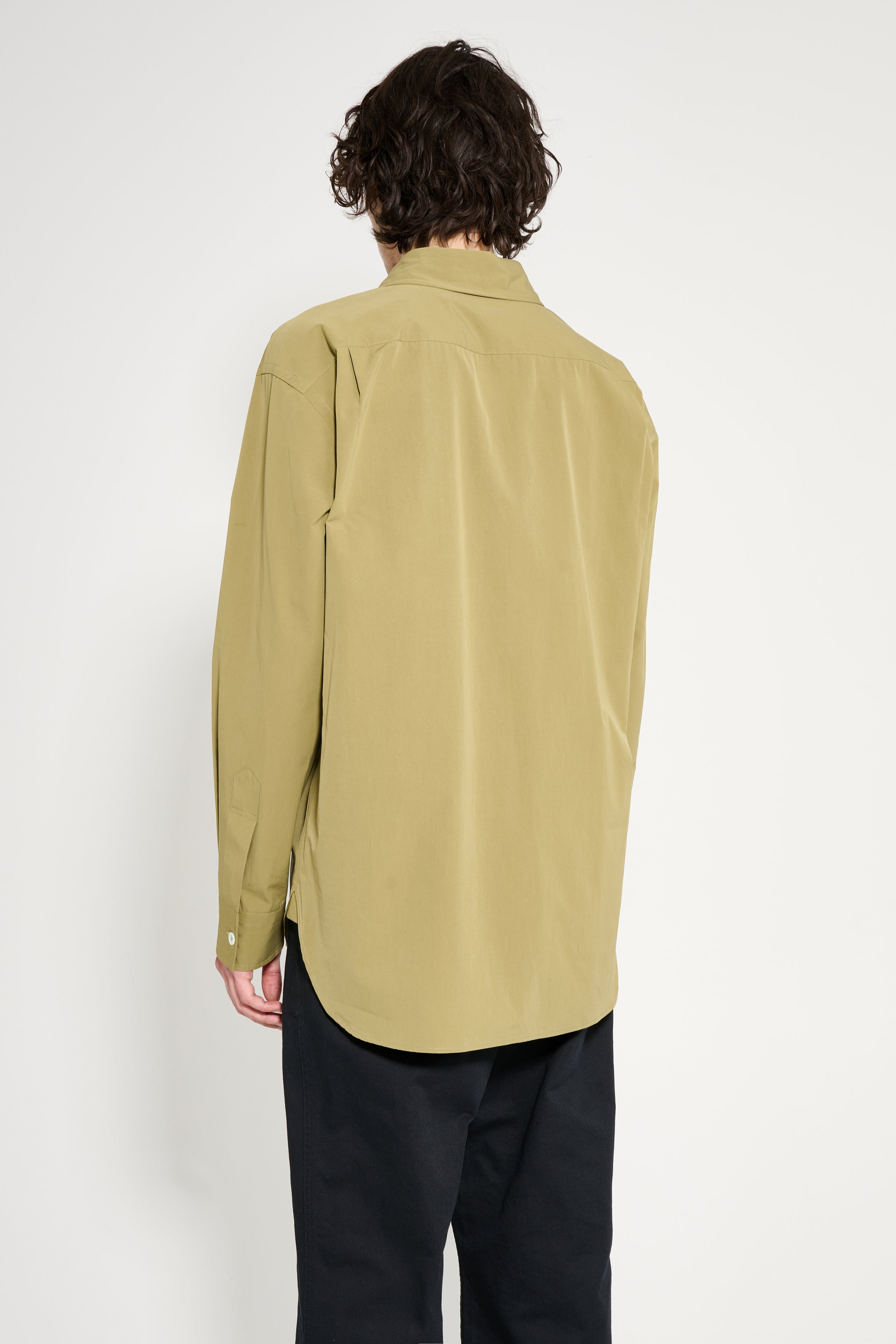 MARGARET HOWELL MONOGRAM SHIRT FINE COTTON POPLIN WARM OLIVE - 4