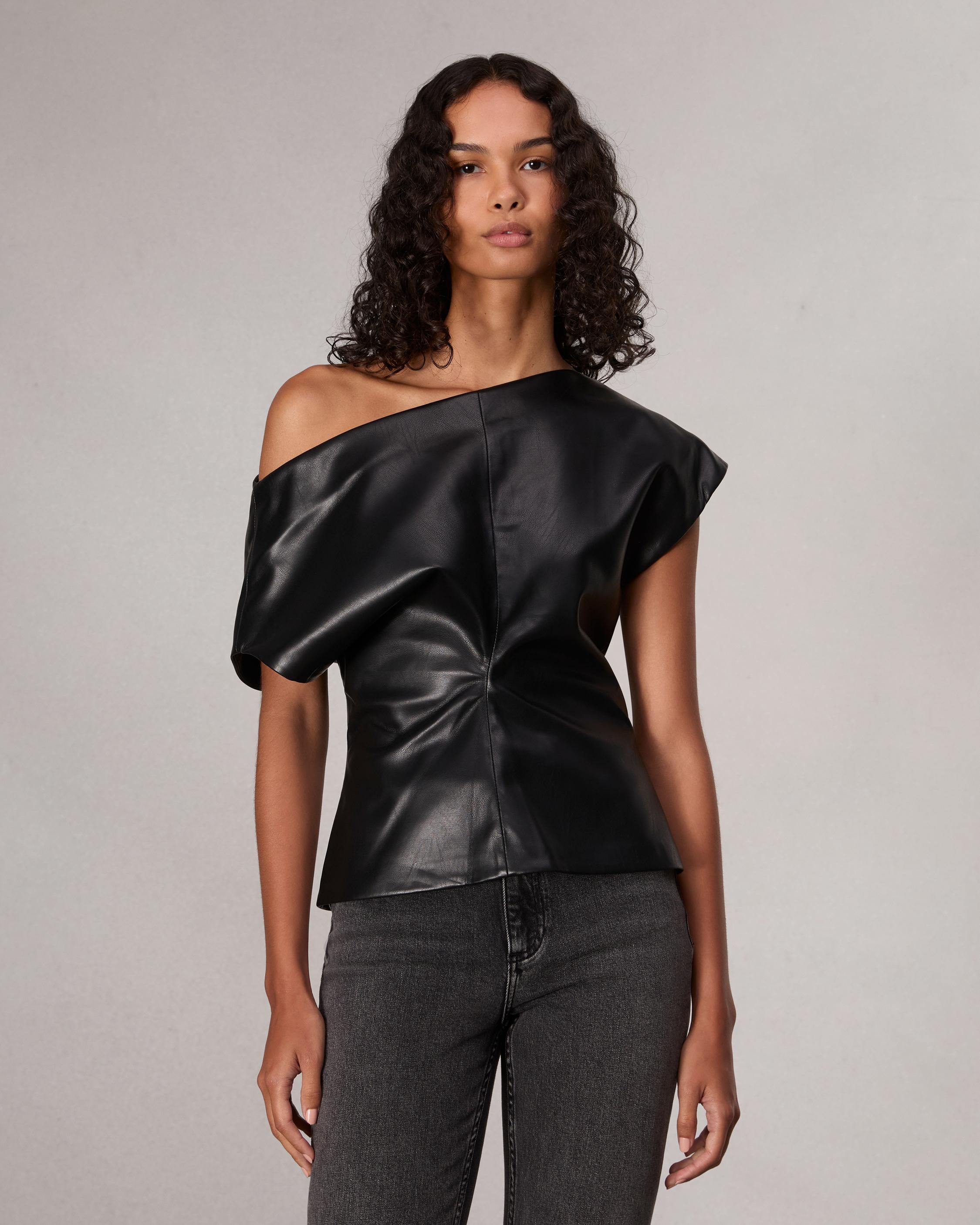 Eleanor Faux Leather Top - 2