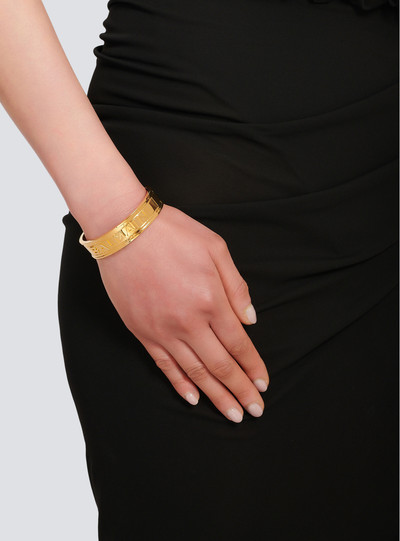 Balmain Gold-tone brass cuff bracelet with Balmain logo outlook