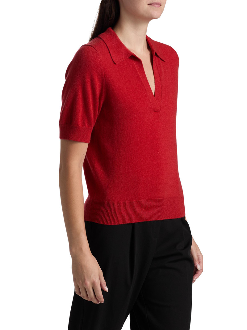 Women's Louise Cashmere Polo Sweater - Sundried Tomato 4