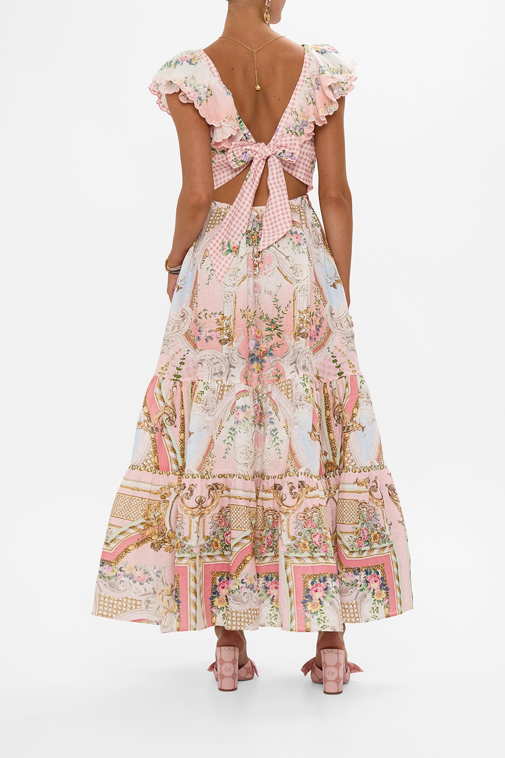 TIERED DRESS WITH NECK FRILL - 3