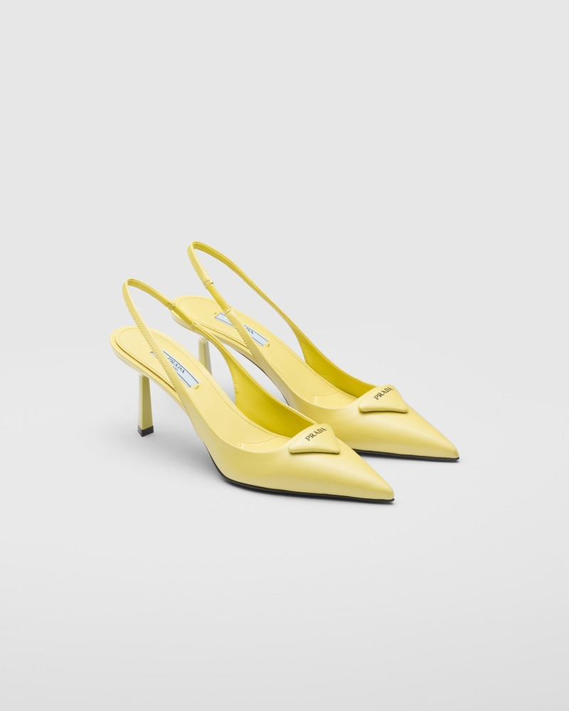 Brushed leather slingback pumps 2