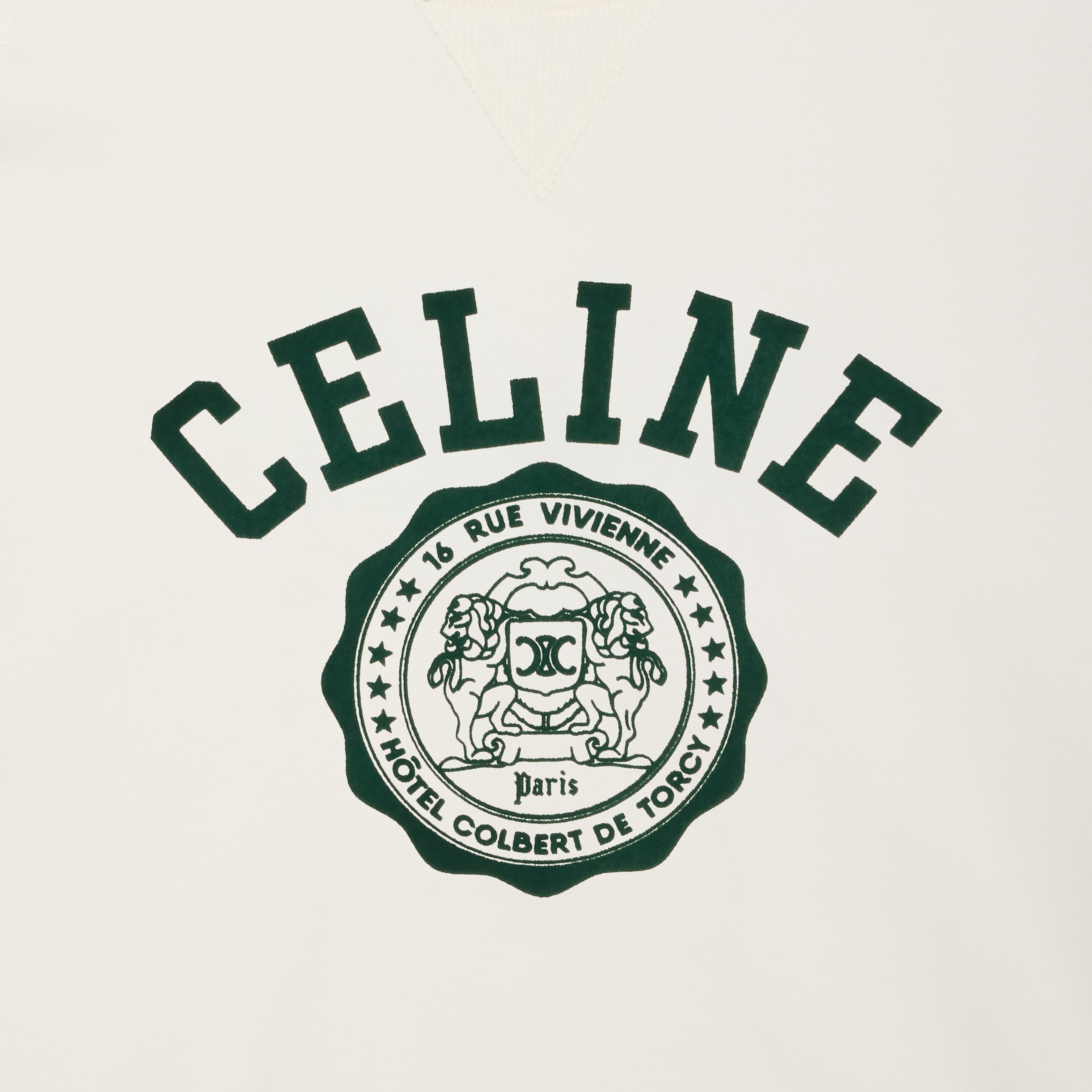 celine blason loose sweatshirt in cotton fleece - 3