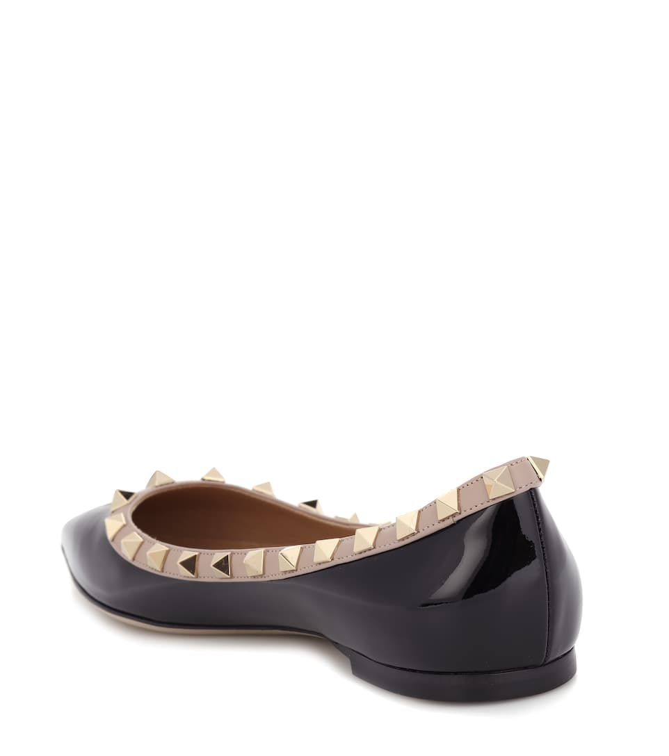 Valentino Garavani Rockstud patent leather ballet flats - 3