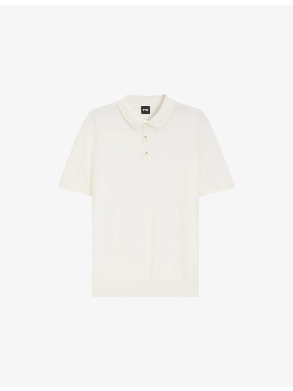 Jacquard Short-Sleeve Knitted Polo Shirt - 1
